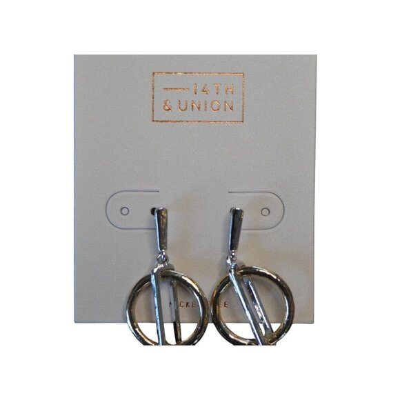 14th & Union Nickel-Free Necklace & Earrings Set Silver Gold Tone - Picture 3 of 9